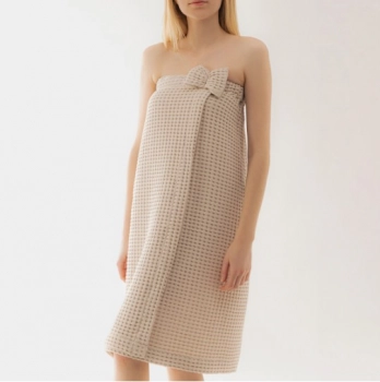 Πετσέτα Σώματος Με Βέλκρο Βαμβακερή Μπεζ 75x145εκ. Vaffel Homla 214685