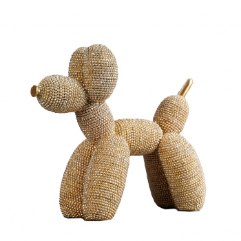 Διακοσμητική Φιγούρα Σκύλος Poodle Polyresin Χρυσός ESPIEL 17,5x7x15,5εκ. FAD210