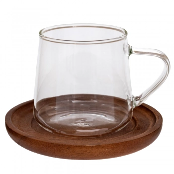Κούπα Γυάλινη Διάφανη Με Ξύλινο Καπάκι Φ13x9,5εκ. iliadis 91916