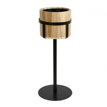 Σαμπανιέρα Επιδαπέδια Με Βάση Ξύλινη-Μεταλλική Natural-Μαύρο 28x80εκ. ESPIEL AST863