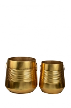 Κασπώ Σετ 2τμχ Μεταλλικά Χρυσά 29,5x28εκ.-24x25,5εκ. Zen Collection 24.36.51106