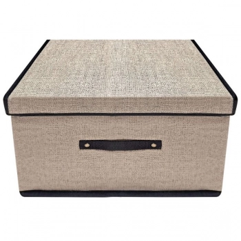 Κουτί Αποθήκευσης Μπεζ Ορθογώνιο 37x24x24εκ. Homie 81-1052