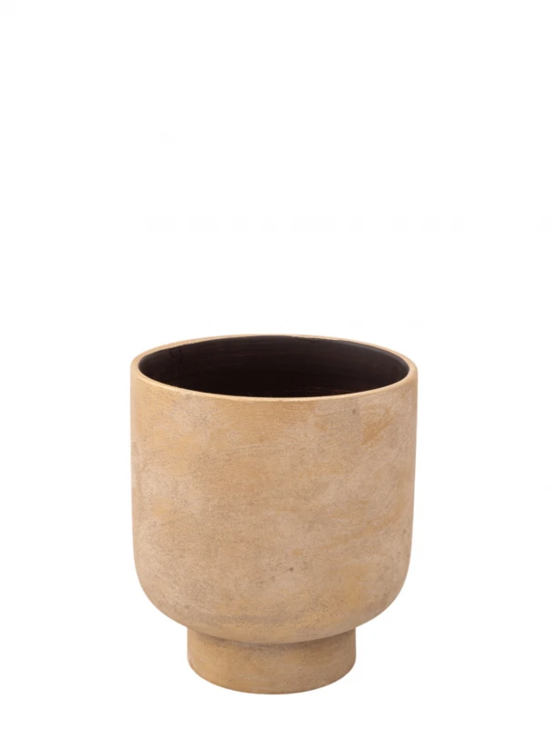 Κασπώ Κεραμικό Μπεζ-Χρυσό 28x28x31εκ. Zen Collection 25.24.51691