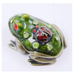 Διακοσμητικό Κουτάκι Μινιατούρα Βάτραχος Πράσινο Με Σμάλτο & Στρας Royal Art 5,5x4x3εκ. BOS5165
