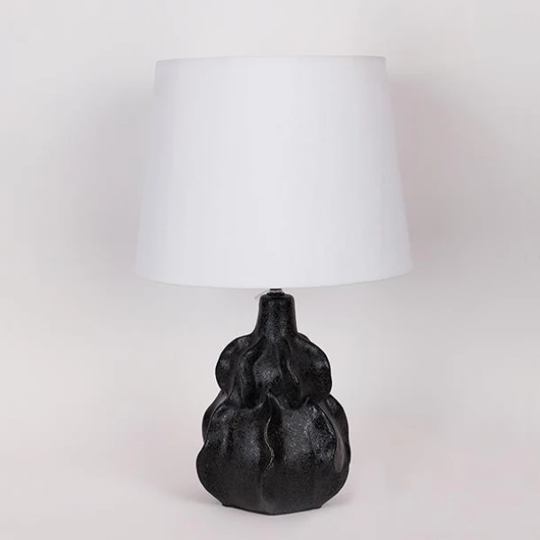 Φωτιστικό Επιτραπέζιο Κεραμικό-Υφασμάτινο Μαύρο-Λευκό 29,5x24x48εκ. ESTHETI 814-50003