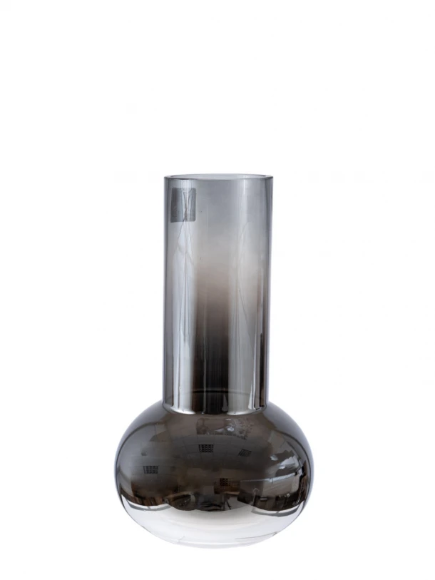 Βάζο Χειροποίητο Γυάλινο Γκρι-Ασημί 17,5x30εκ. Zen Collection 25.25.51459