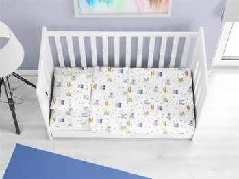 Πάπλωμα Βαμβακερό Κούνιας 120x160εκ. Sweet Dreams 554 White-Sky Blue DimCol