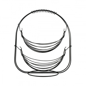 Φρουτιέρα 2 Θέσεων Μεταλλική Μαύρη Estia 37x20x42εκ. 01-7522