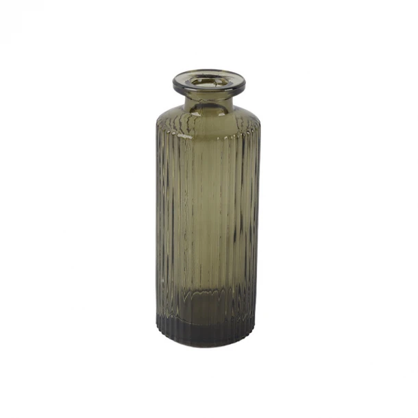 Βάζο Γυάλινο Smoked Green Glower 13εκ. Estia 09-51891