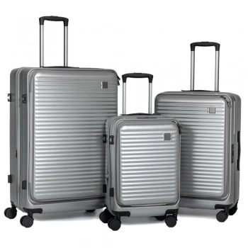 Βαλίτσα Σετ 3τμχ Σκούρο Ασημί Με 4 Ρόδες Υ71-61-50εκ. iliadis 90253