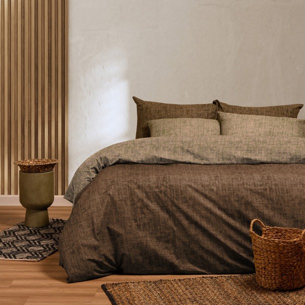 Σετ Σεντόνια Polycotton Μονά 170x270εκ. Amar Olive Casual Line Mini Melinen 20004217