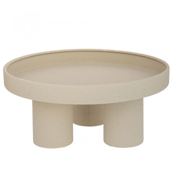 Διακοσμητική Πιατέλα Μεταλλική Κρεμ Με Ποδαράκια 30x30x13εκ. iliadis 92566