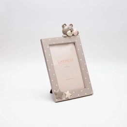 Κορνίζα Παιδική Polyresin Αρκουδάκι Λευκή-Εκρού 13,5x2x22,4εκ. ESTHETI 815-00042