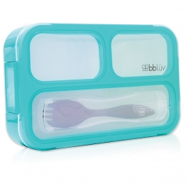 Φαγητοδοχείο Με 3 Χωρίσματα Και Κουτάλι Bento Box 11x17εκ. Aqua Blue Bbluv B0123-A