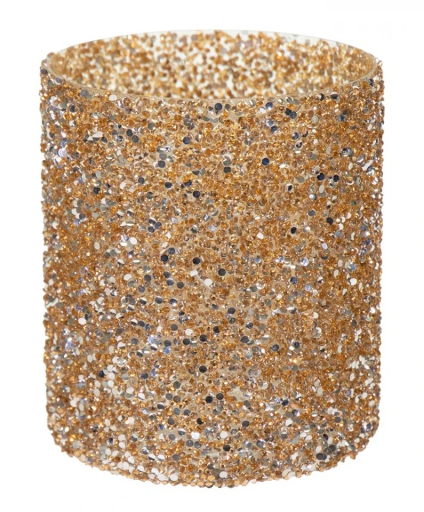 Κηροπήγιο Γυάλινο 13,5x15εκ. Strass Gold Art Et Lumiere 30547