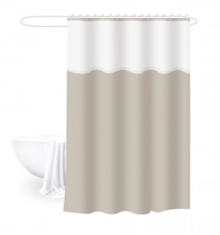 Κουρτίνα Μπάνιου Δίχρωμη 180x180εκ. Peva Bliss White-Beige 2435739