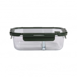 Φαγητοδοχείο Γυάλινο 2 Θέσεων 1460ml-22,1x16,5x6,6εκ. Olive Click & Seal Estia 01-39639