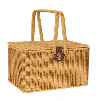 Καλάθι Πικ Νικ Rattan-Πλαστικό Κρεμ iliadis 35x26x26/33εκ. 85941