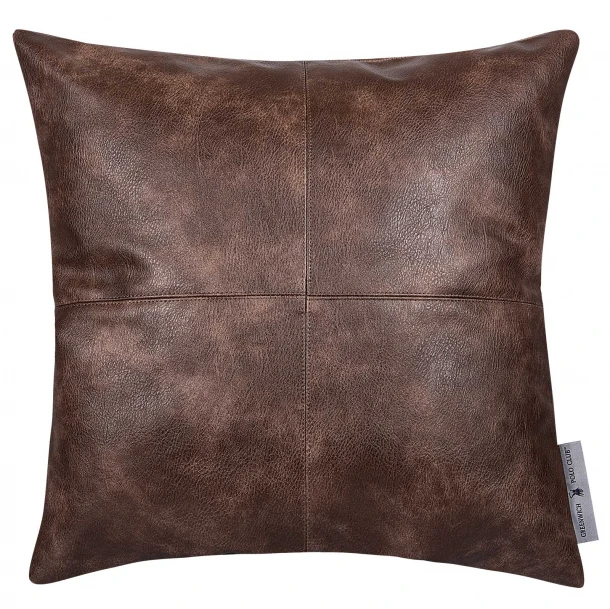 Διακοσμητικό Μαξιλάρι Faux Leather 45x45εκ. Essential 3984 Brown Greenwich Polo Club
