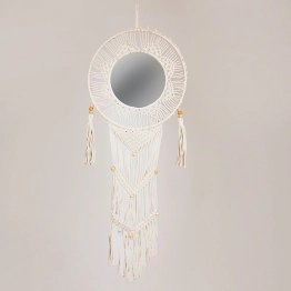 Καθρέπτης Τοίχου Μακραμέ Μπεζ 50x125εκ. ESTHETI 811-70001