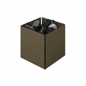 Θήκη Για Κάψουλες Του Καφέ Ανοξείδωτη Matt Light Bronze 13x13x13εκ. Pam & Co 116-963