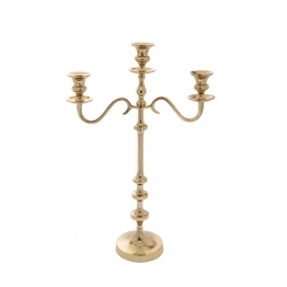 Κηροπήγιο 3 Θέσεων Αλουμινίου Χρυσό 39x58εκ. iliadis 86754