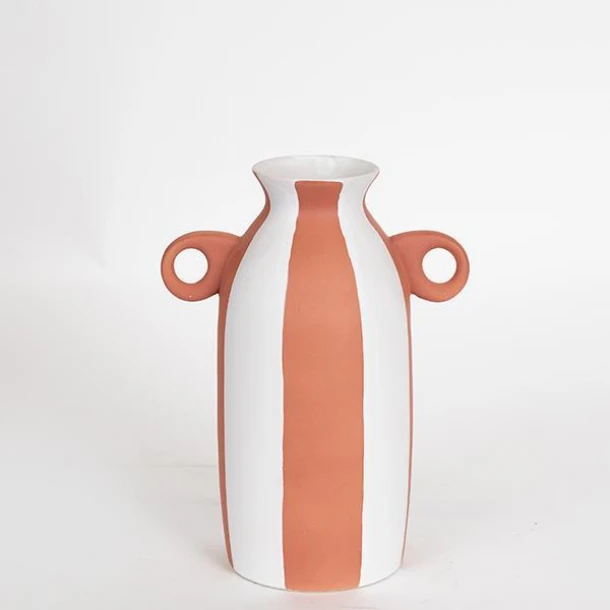 Βάζο Κεραμικό Teracotta-Λευκό 20,4x10,8x24,5εκ. ESTHETI 752-20205