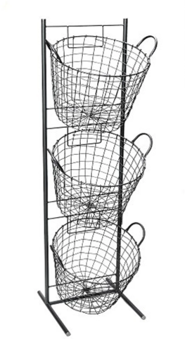 Μανάβης 3 Όροφος Μεταλλικός Μαύρος ESPIEL 35x33x114εκ. AST402