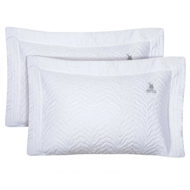 Ζεύγος Μαξιλαροθήκες Microfiber 50x70+8εκ. Classic 2351 Λευκό Greenwich Polo Club