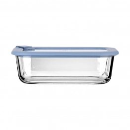 Φαγητοδοχείο Γυάλινο Με Καπάκι Σιλικόνης 1050ml/21,6x16,5x7,4εκ. ColorSeal Μπλε Estia 01-26530