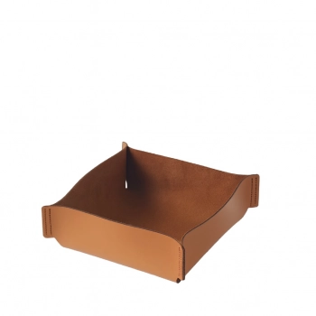 Καλάθι Οργάνωσης Δερματίνη Καφέ 18x18x8εκ. ESPIEL RAG205