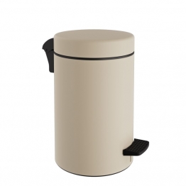 Καλάθι Απορριμμάτων 10lt-Φ20x37εκ. Soft Close Ανοξείδωτο Matte Ivory Pam & Co 2037-703