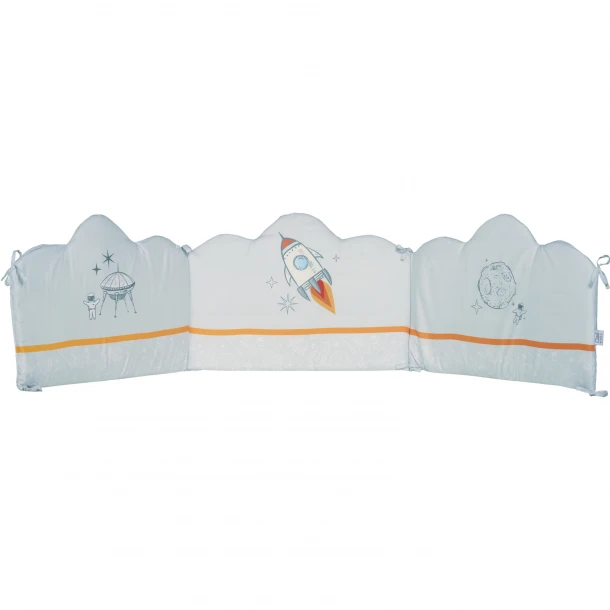 Πάντα Κούνιας Microfiber 45x195εκ. Digital Print Fun 4877 Γκρι-Κίτρινη-Μπλε Das Baby