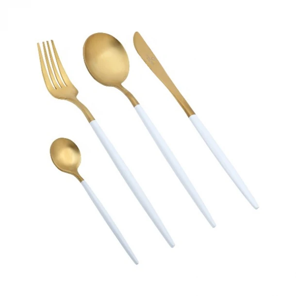 Μαχαιροπήρουνα Σετ 24τμχ Λευκό-Χρυσό Matte Senso Cryspo Trio 45.823.24