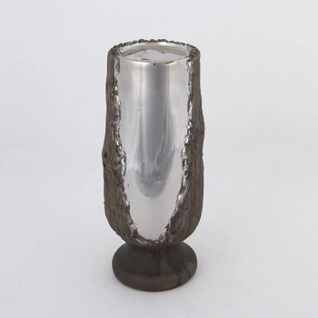 Κηροπήγιο Ρεσώ Κεραμικό Ασημί-Καφέ 11x25εκ. ESTHETI 752-25045