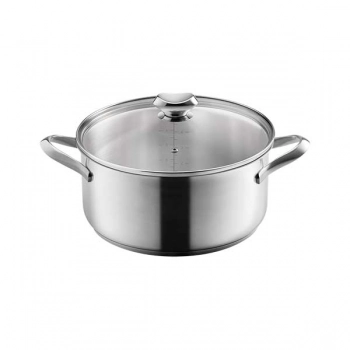 Κατσαρόλα Ανοξείδωτη Με Γυάλινο Καπάκι 26εκ.-5,3ltr Metaltex 16-311227