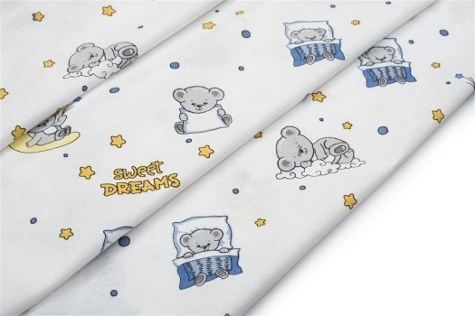 Πάνα Χασές Μπεμπέ Βαμβακερή 80x80εκ. Sweet Dreams 554 White-Sky Blue DimCol