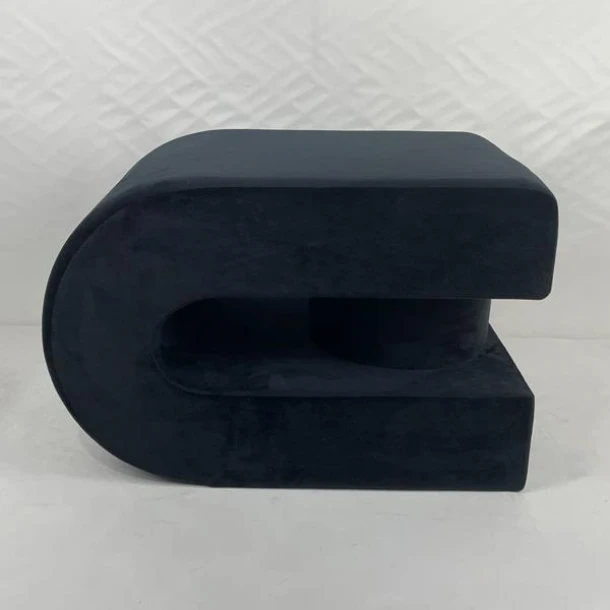 Σκαμπώ Βελούδινο Μαύρο 60,5x40x40εκ. ESTHETI 750-10072