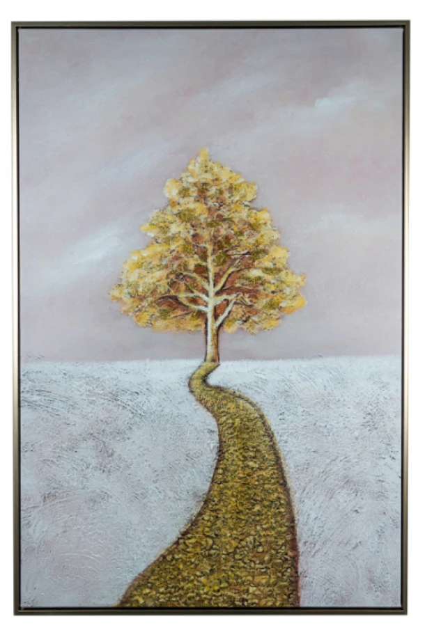 Πίνακας Καμβάς Με Κορνίζα Δέντρο Χρυσός 60x3x90εκ. Zen Collection 24.26.49813