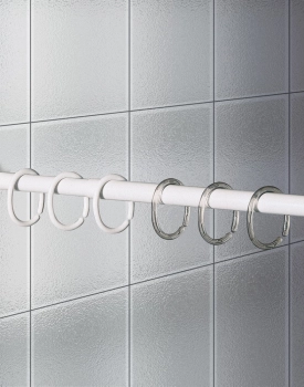 Κρίκοι Κουρτίνας Μπάνιου Σετ 12τμχ Πολυπροπυλενίου Διάφανοι Transparent Joybath 007-00002