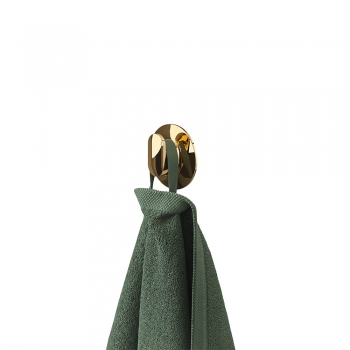 Άγκιστρο Medium Cooper Με Αυτοκόλλητη Βάση Τοίχου Polished Gold 3,8x1,7x3,8εκ. Tiger 800555