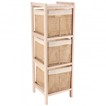 Συρταριέρα MDF Με 3 Συρτάρια 25x25x77εκ. Μπεζ MRShome 1304000