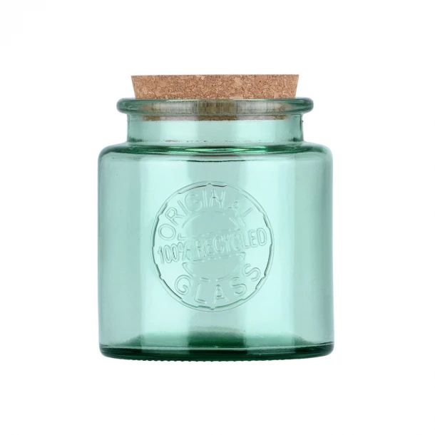 Δοχείο Αποθήκευσης Γυάλινο Πράσινο 500ml-10x10x12,4εκ. Evergreen Estia 01-34436