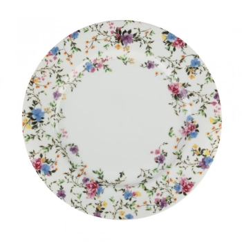 Πιάτο Ρηχό Φαγητού Πορσελάνης Λευκό Με Λουλούδια Spring Φ27εκ. Oriana Ferelli PR24711001