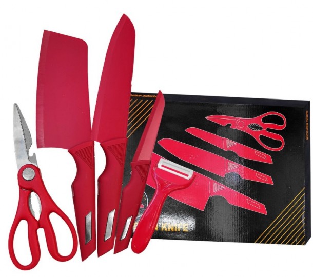 Σετ Κουζίνας Μαχαίρια Με Ψαλίδι & Αποφλοιωτή Homie 80-2164