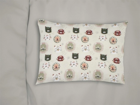 Μαξιλαροθήκη Bebe Βαμβακερή 35x45εκ. Big Cats 27 Light Olive DimCol