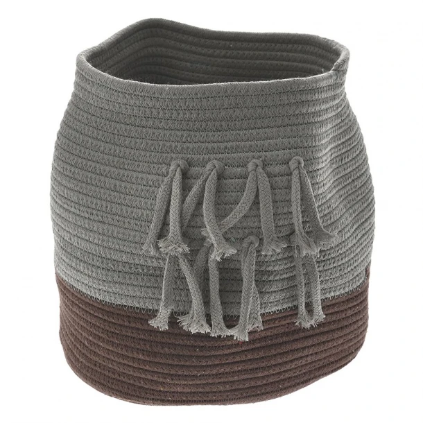 Καλάθι Βαμβακερό Γκρι-Καφέ iliadis 24x26εκ. 77004