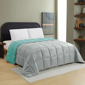 Πάπλωμα 2 Όψεων Microfiber Υπέρδιπλο 220x240εκ. Brooklyn Grey-Petrol Melinen 20004994