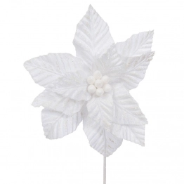 Χριστουγεννιάτικο Κλαδί Αλεξανδρινό Λευκό Glitter 60εκ. iliadis 90407