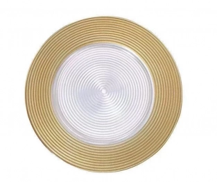 Πιατέλα Σερβιρίσματος Γυάλινη 33εκ. Onda Gold CRYSPO TRIO 80.037.05